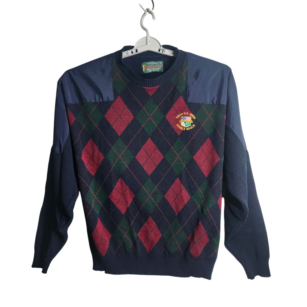 The Original‎ RainSwetter Golf 100th US Open Pebble Beach Argyle Sweater L